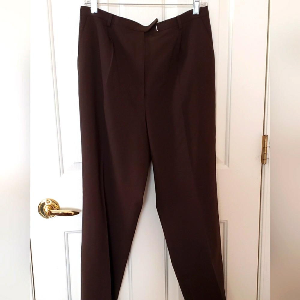 Chocolate brown wool pants 12